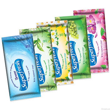 Салфетки влажные Super Fresh 15шт