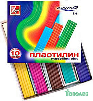 Пластилин 10цв Луч Классика