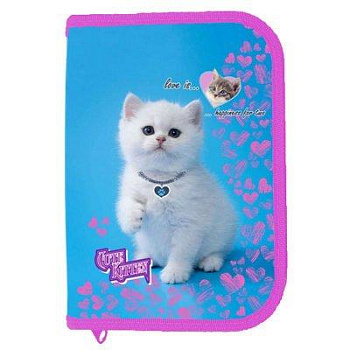 Пенал 1-яр з 2отд., пустой, "Cute Kitten", 210/70D PL, арт. 21205C, CLASS