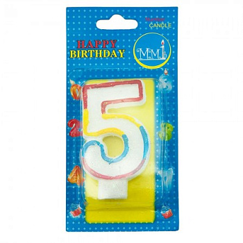 Сувенир Свеча Цифра Радуга 5 SCI-4325