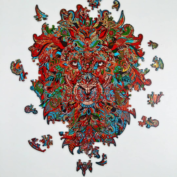 Деревянный пазл "Лев" 316х417мм. 127 элементов