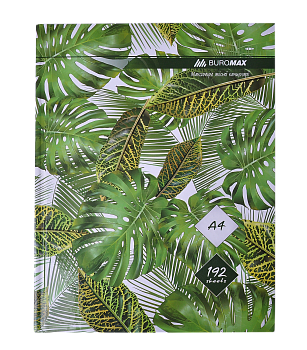 Книга канц. BM.24419101-04 "FLORISTICA"192 л..клет.оф.(тв. лам. обл), А4, зел.. 