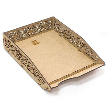 Лоток д/б. гориз.WOODPAPERST01 Лоток для бумаг "Цветы"