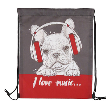 Сумка д/обуви 41 * 34 см "Собака" сер  25708 VGR