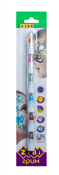 Карандаши 6цв. ZB.6572 д/грима лица и тела МЕТАЛЛИК ПОЗИТИВ 22 гр KIDS Line